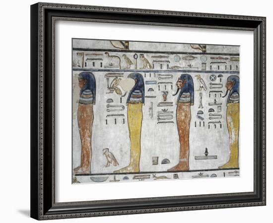 Egypt, Thebes, Luxor, Valley of the Kings, Mural Paintings, Side Chamber, Tomb of Seti I-null-Framed Giclee Print