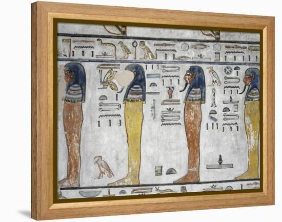 Egypt, Thebes, Luxor, Valley of the Kings, Mural Paintings, Side Chamber, Tomb of Seti I-null-Framed Premier Image Canvas