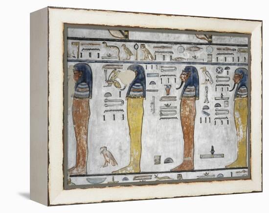 Egypt, Thebes, Luxor, Valley of the Kings, Mural Paintings, Side Chamber, Tomb of Seti I-null-Framed Premier Image Canvas