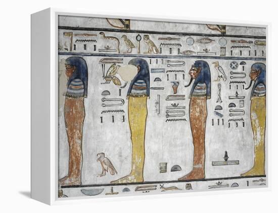 Egypt, Thebes, Luxor, Valley of the Kings, Mural Paintings, Side Chamber, Tomb of Seti I-null-Framed Premier Image Canvas