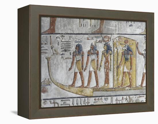 Egypt, Thebes, Luxor, Valley of the Kings, Mural Paintings, Side Chamber, Tomb of Seti I-null-Framed Premier Image Canvas