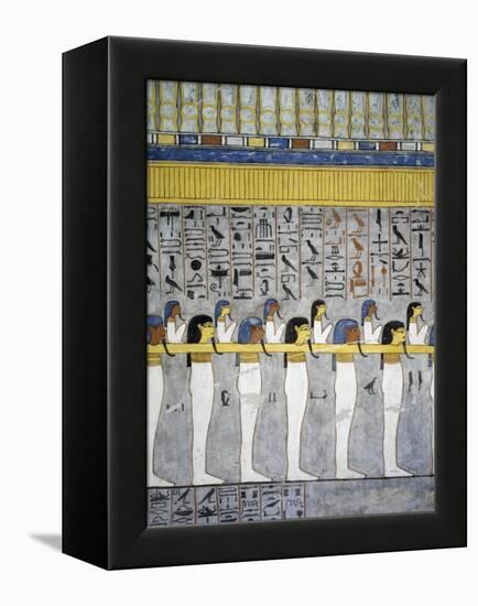 Egypt, Thebes, Luxor, Valley of the Kings, Tomb of Ramses I, Mural Paintings in Burial Chamber-null-Framed Premier Image Canvas