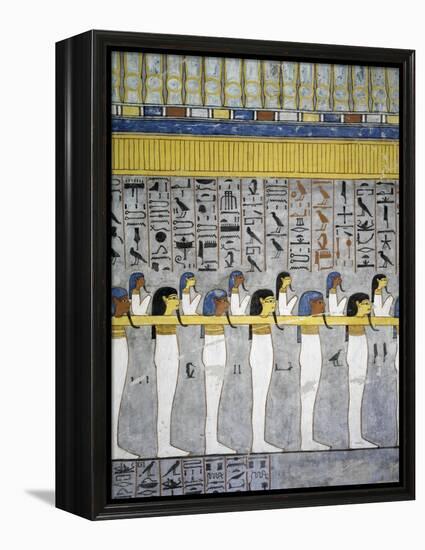 Egypt, Thebes, Luxor, Valley of the Kings, Tomb of Ramses I, Mural Paintings in Burial Chamber-null-Framed Premier Image Canvas