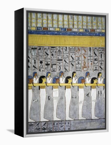 Egypt, Thebes, Luxor, Valley of the Kings, Tomb of Ramses I, Mural Paintings in Burial Chamber-null-Framed Premier Image Canvas