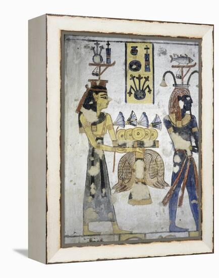 Egypt, Thebes, Luxor, Valley of the Kings, Tomb of Ramses III, Mural Painting of Ritual Offerings-null-Framed Premier Image Canvas