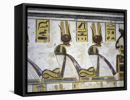 Egypt, Thebes, Luxor, Valley of the Kings, Tomb of Ramses III, Mural Painting of Serpent Kings-null-Framed Premier Image Canvas