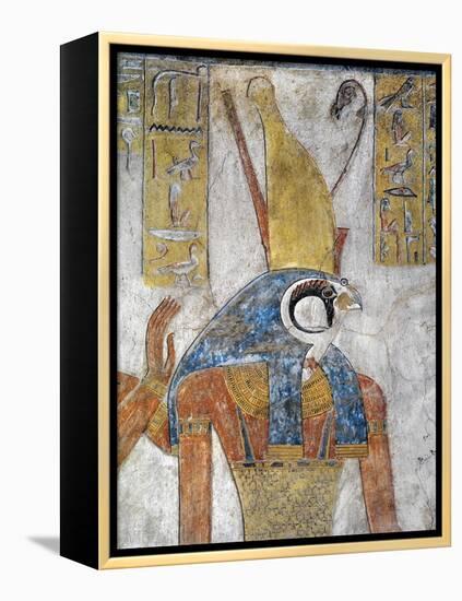 Egypt, Thebes, Luxor, Valley of the Kings, Tomb of Tausert, Mural Painting of Horus-null-Framed Premier Image Canvas