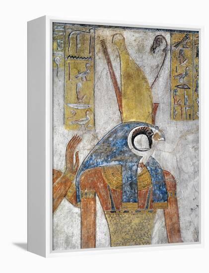 Egypt, Thebes, Luxor, Valley of the Kings, Tomb of Tausert, Mural Painting of Horus-null-Framed Premier Image Canvas