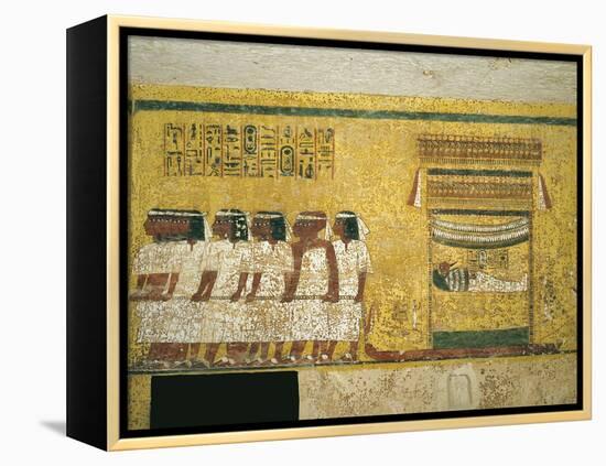 Egypt, Thebes, Luxor, Valley of the Kings, Tomb of Tutankhamen, Funerary Mural Paintings-null-Framed Premier Image Canvas