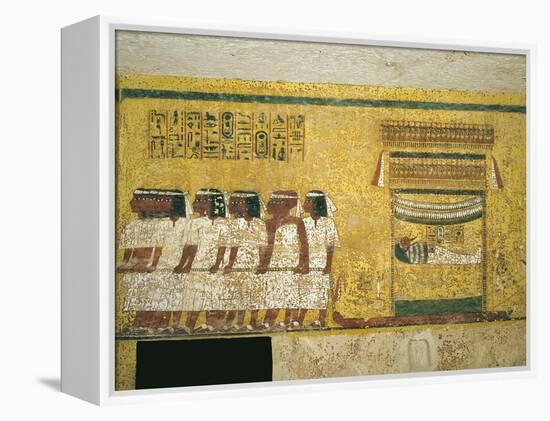 Egypt, Thebes, Luxor, Valley of the Kings, Tomb of Tutankhamen, Funerary Mural Paintings-null-Framed Premier Image Canvas