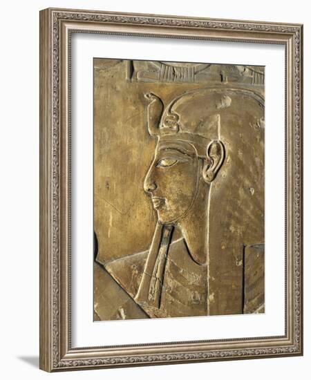 Egypt Valley of the Kings, Close-Up of Relief in Corridor Representing Pharaoh, Tomb of Seti I-null-Framed Giclee Print