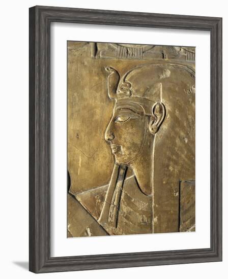 Egypt Valley of the Kings, Close-Up of Relief in Corridor Representing Pharaoh, Tomb of Seti I-null-Framed Giclee Print