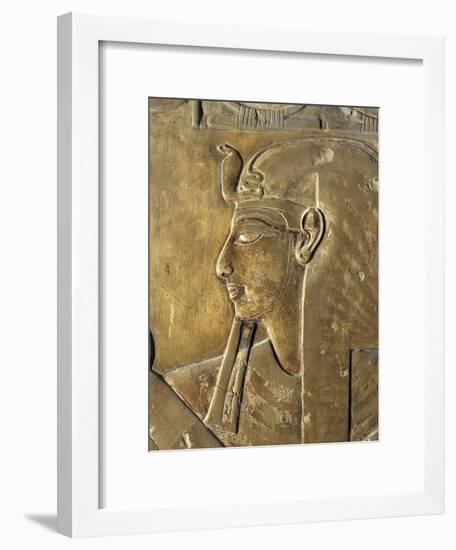 Egypt Valley of the Kings, Close-Up of Relief in Corridor Representing Pharaoh, Tomb of Seti I-null-Framed Giclee Print