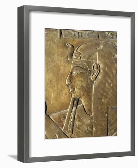 Egypt Valley of the Kings, Close-Up of Relief in Corridor Representing Pharaoh, Tomb of Seti I-null-Framed Giclee Print