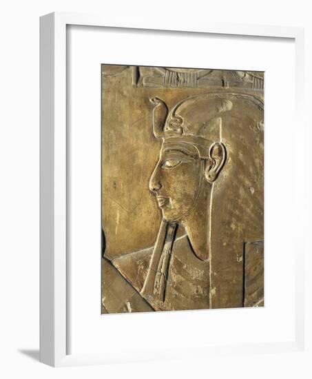 Egypt Valley of the Kings, Close-Up of Relief in Corridor Representing Pharaoh, Tomb of Seti I-null-Framed Giclee Print