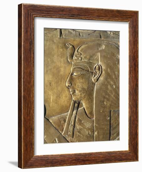 Egypt Valley of the Kings, Close-Up of Relief in Corridor Representing Pharaoh, Tomb of Seti I-null-Framed Giclee Print