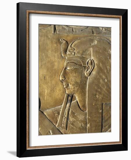 Egypt Valley of the Kings, Close-Up of Relief in Corridor Representing Pharaoh, Tomb of Seti I-null-Framed Giclee Print