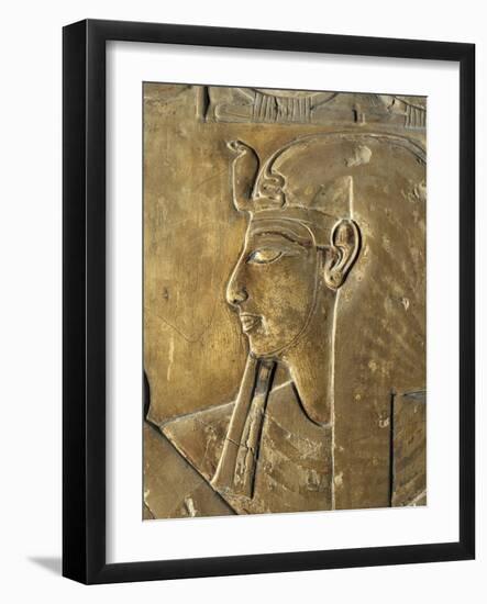 Egypt Valley of the Kings, Close-Up of Relief in Corridor Representing Pharaoh, Tomb of Seti I-null-Framed Giclee Print