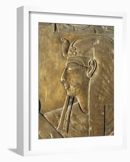 Egypt Valley of the Kings, Close-Up of Relief in Corridor Representing Pharaoh, Tomb of Seti I-null-Framed Giclee Print