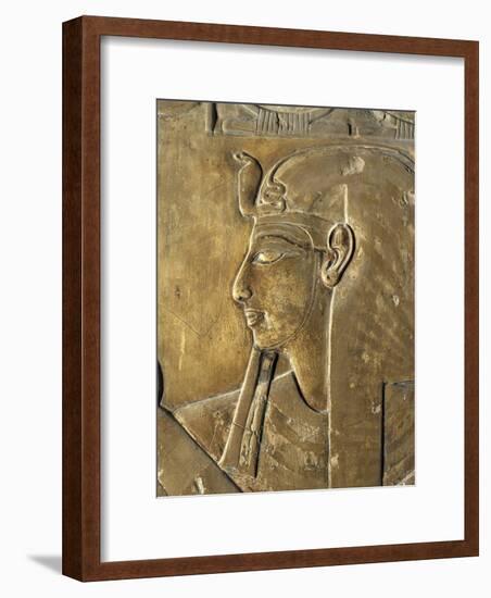 Egypt Valley of the Kings, Close-Up of Relief in Corridor Representing Pharaoh, Tomb of Seti I-null-Framed Giclee Print