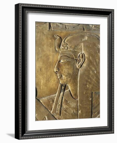 Egypt Valley of the Kings, Close-Up of Relief in Corridor Representing Pharaoh, Tomb of Seti I-null-Framed Giclee Print