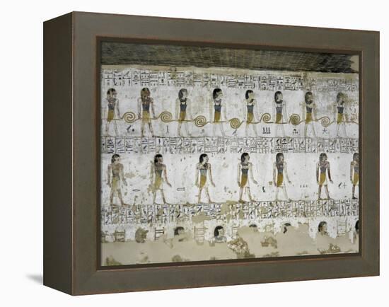 Egypt, Valley of the Kings, Tomb of Merneptah, Mural Painting from Illustrated Book of Gates-null-Framed Premier Image Canvas