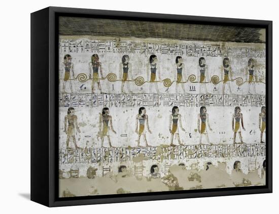 Egypt, Valley of the Kings, Tomb of Merneptah, Mural Painting from Illustrated Book of Gates-null-Framed Premier Image Canvas