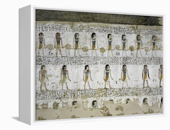 Egypt, Valley of the Kings, Tomb of Merneptah, Mural Painting from Illustrated Book of Gates-null-Framed Premier Image Canvas