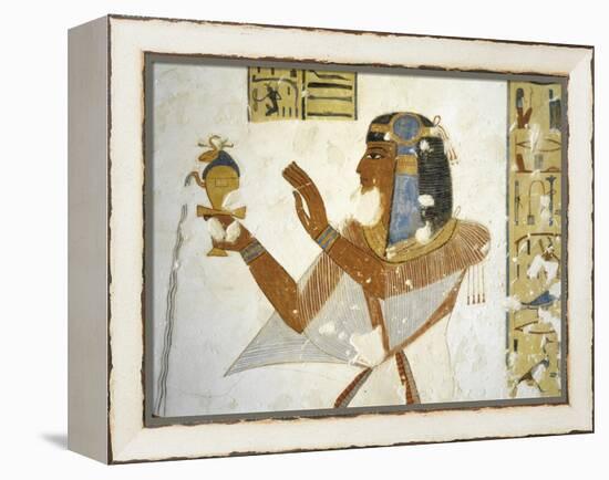 Egypt, Valley of the Kings, Tomb of Prince Mentuherkhepeshef, Mural Painting of Prince-null-Framed Premier Image Canvas