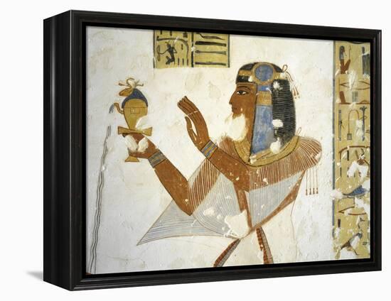 Egypt, Valley of the Kings, Tomb of Prince Mentuherkhepeshef, Mural Painting of Prince-null-Framed Premier Image Canvas