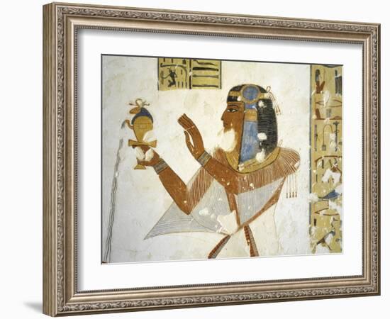 Egypt, Valley of the Kings, Tomb of Prince Mentuherkhepeshef, Mural Painting of Prince-null-Framed Giclee Print