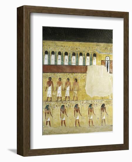Egypt, Valley of the Kings, Tomb of Seti I, Mural Paintings in Burial Chamber from 19th Dynasty-null-Framed Giclee Print