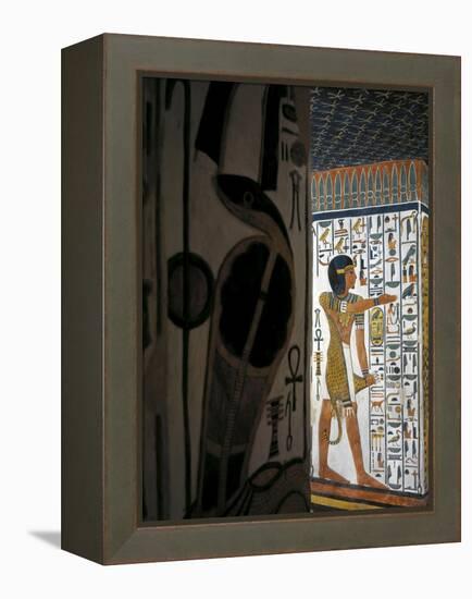 Egypt, Valley of the Queens, Tomb of Nefertari, Burial Chamber, Mural Paintings, 'Iun-Mutef' Horus-null-Framed Premier Image Canvas