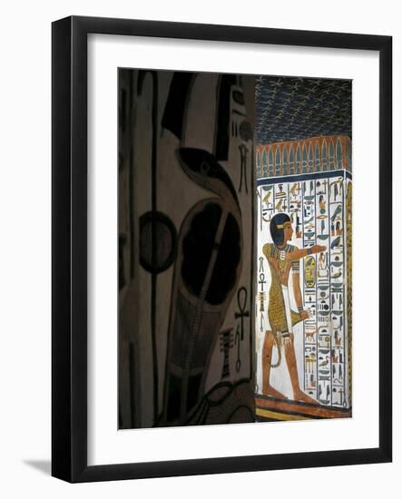 Egypt, Valley of the Queens, Tomb of Nefertari, Burial Chamber, Mural Paintings, 'Iun-Mutef' Horus-null-Framed Giclee Print