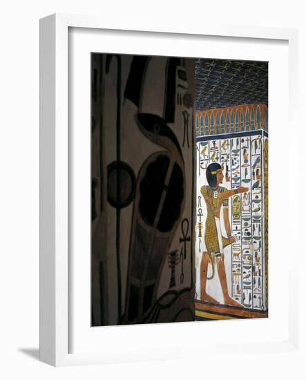 Egypt, Valley of the Queens, Tomb of Nefertari, Burial Chamber, Mural Paintings, 'Iun-Mutef' Horus-null-Framed Giclee Print