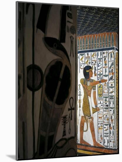 Egypt, Valley of the Queens, Tomb of Nefertari, Burial Chamber, Mural Paintings, 'Iun-Mutef' Horus-null-Mounted Giclee Print