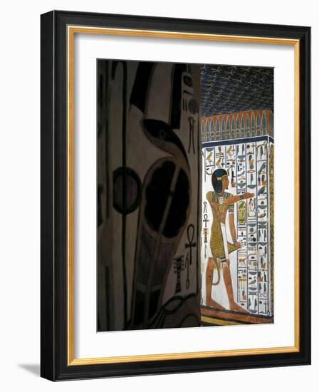 Egypt, Valley of the Queens, Tomb of Nefertari, Burial Chamber, Mural Paintings, 'Iun-Mutef' Horus-null-Framed Giclee Print