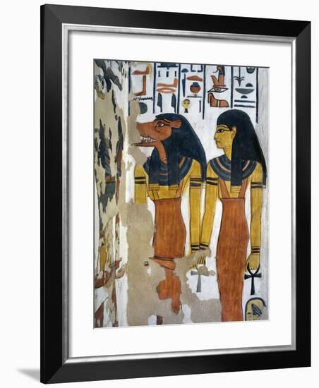 Egypt, Valley of the Queens, Tomb of Nefertari, Mural Painting in Burial Chamber-null-Framed Giclee Print