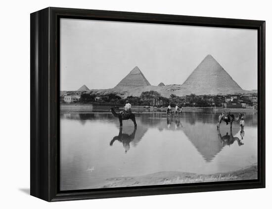 Egypt, Village and pyramids during the flood-time, c.1890-1900-null-Framed Premier Image Canvas