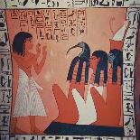 Tomb Painting Depicting the Departed before Osiris, Isis, and Thoth (Fresco)-Egyptian 2nd Dynasty-Framed Premier Image Canvas