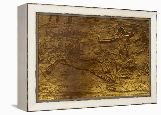 Egyptian Art. Great Temple of Ramses II. Military Campaign Against the Hittites. Ramses II in a…-null-Framed Premier Image Canvas