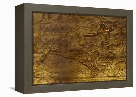 Egyptian Art. Great Temple of Ramses II. Military Campaign Against the Hittites. Ramses II in a…-null-Framed Premier Image Canvas