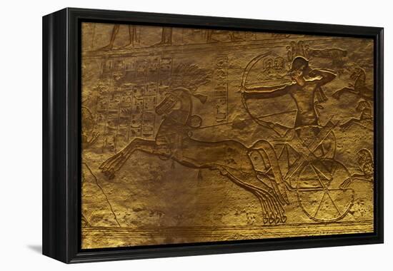 Egyptian Art. Great Temple of Ramses II. Military Campaign Against the Hittites. Ramses II in a…-null-Framed Premier Image Canvas