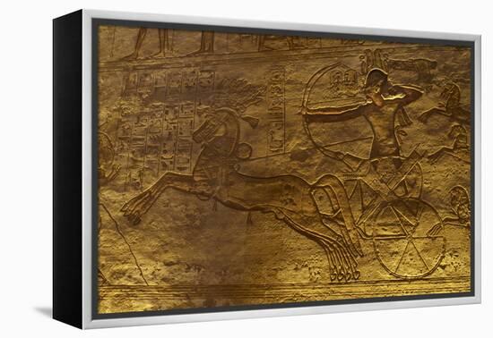 Egyptian Art. Great Temple of Ramses II. Military Campaign Against the Hittites. Ramses II in a…-null-Framed Premier Image Canvas