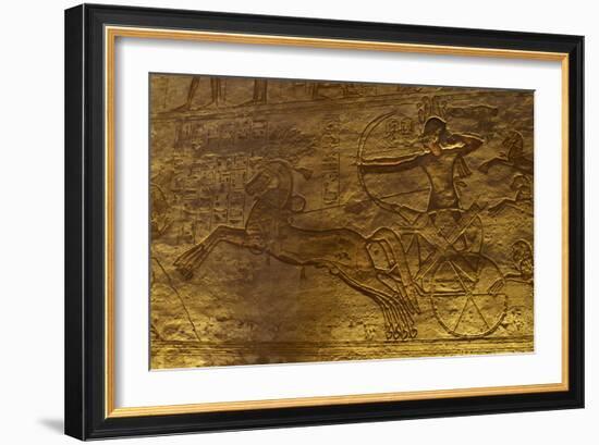 Egyptian Art. Great Temple of Ramses II. Military Campaign Against the Hittites. Ramses II in a…-null-Framed Giclee Print