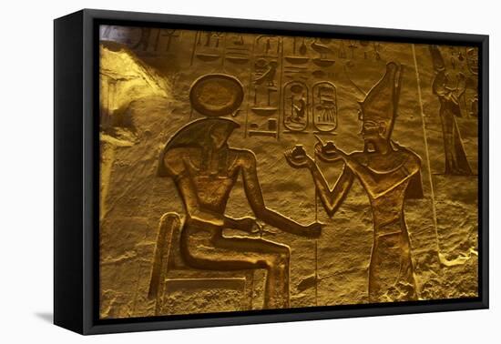 Egyptian Art. Great Temple of Ramses II. Relief Depicting the Pharaoh Ramses II Making an…-null-Framed Premier Image Canvas