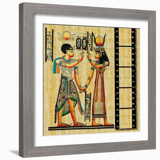 Egyptian Background With Film Strip-Maugli-l-Framed Art Print