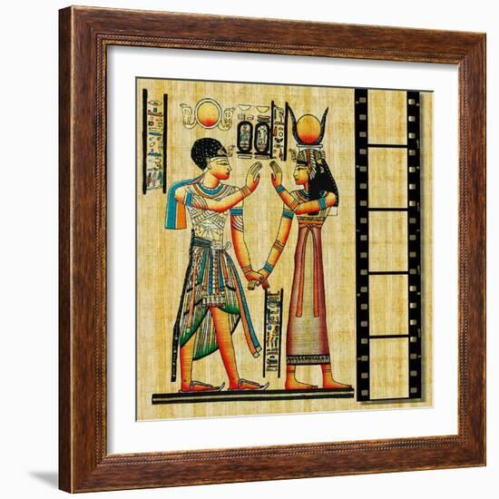 Egyptian Background With Film Strip-Maugli-l-Framed Art Print