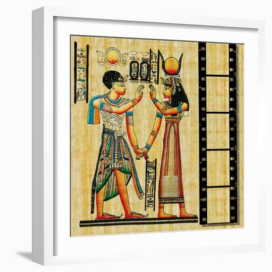 Egyptian Background With Film Strip-Maugli-l-Framed Art Print