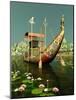 Egyptian Barge-Atelier Sommerland-Mounted Art Print